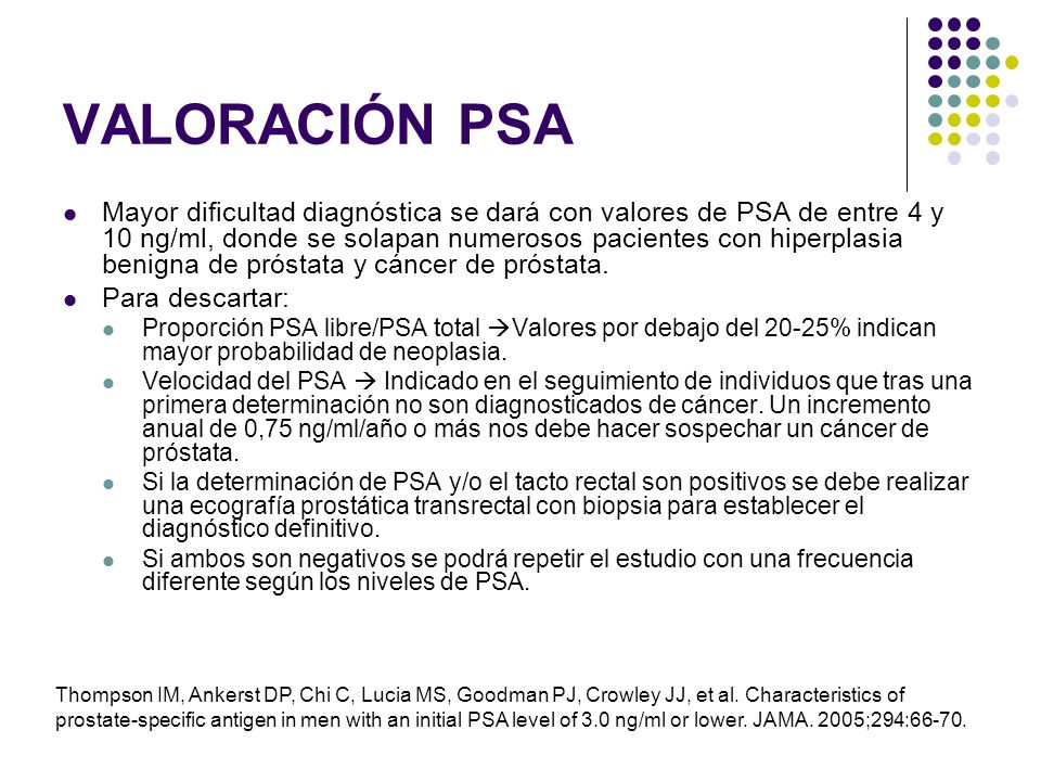 valor psa próstata